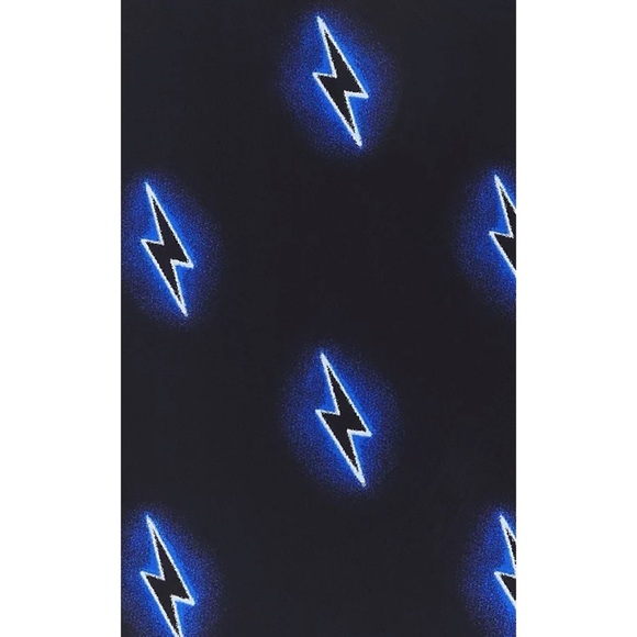 TORRID NWT BLACK & BLUE BOLTS GEORGETTE PEPLUM TIE FRONT SLEEVELESS TOP SIZE 4 - Picture 4 of 8